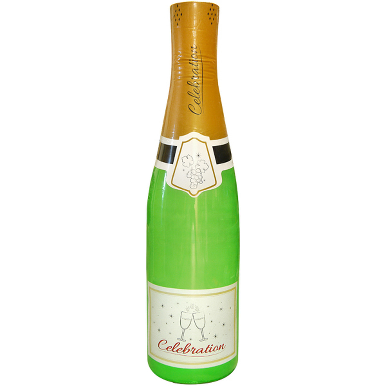 Grote opblaasbare champagne fles Oud en Nieuw accessoires/decoratie 180 cm