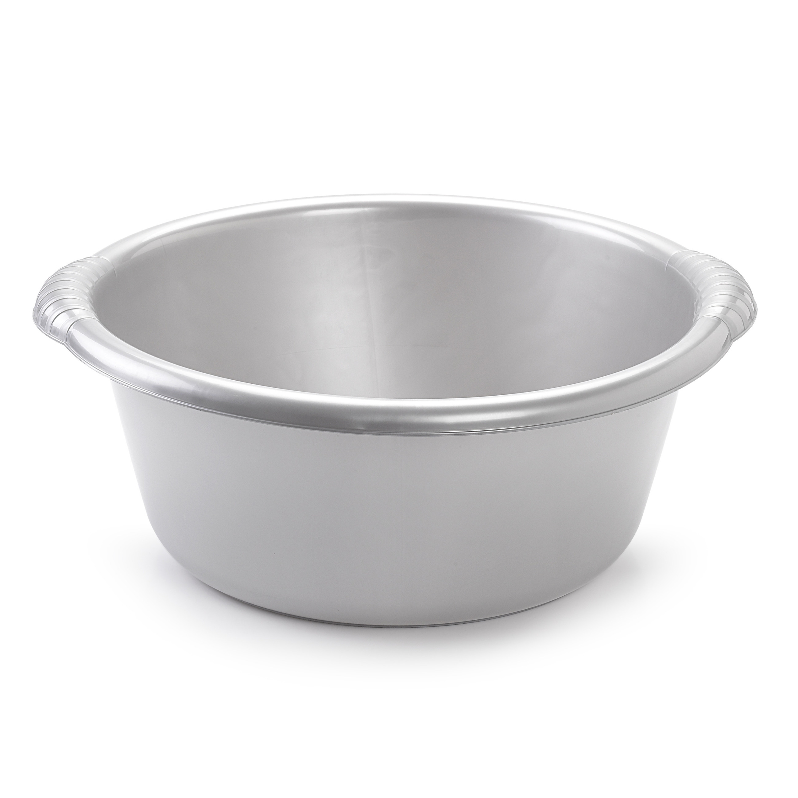 Grote ronde afwasteil-afwasbak zilver 20 liter