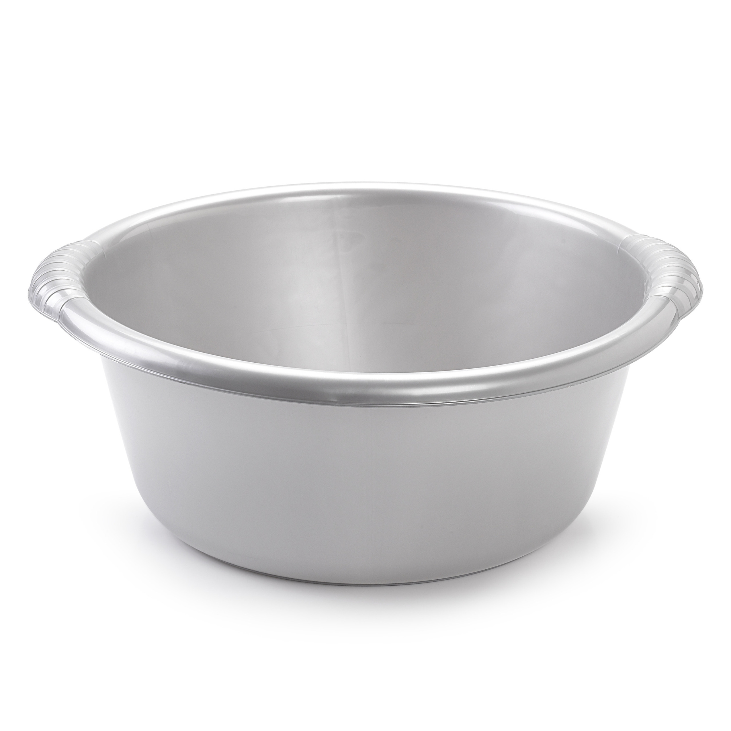 Grote ronde afwasteil-afwasbak zilver 25 liter