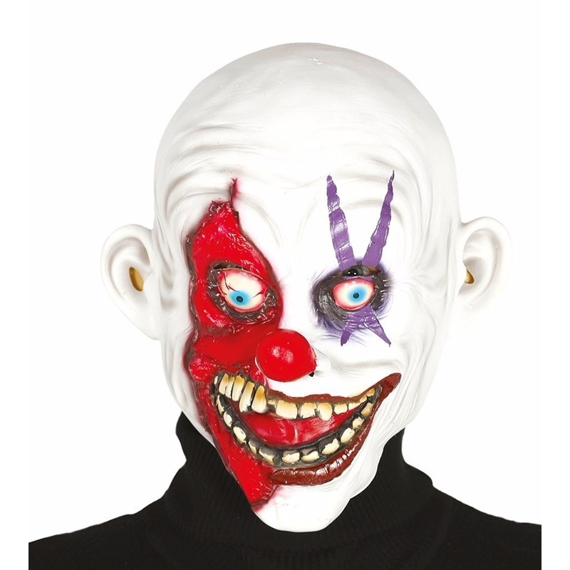 Halloween masker horror clown met kaal hoofd
