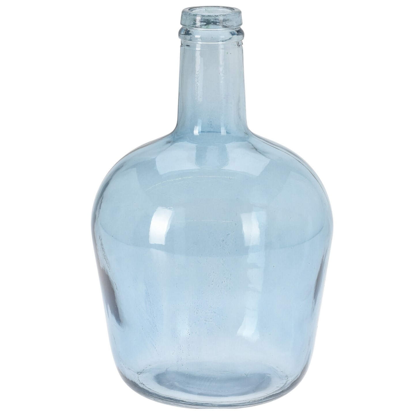 H&S Collection Bloemenvaas San Remo Gerecycled glas blauw transparant D19 x H30 cm
