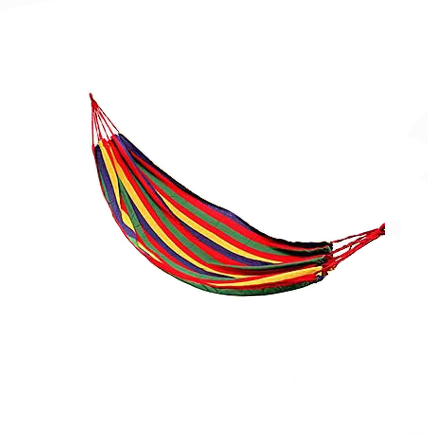 Hangmat geel-rood gestreept 200 x 100 cm met opbergtas