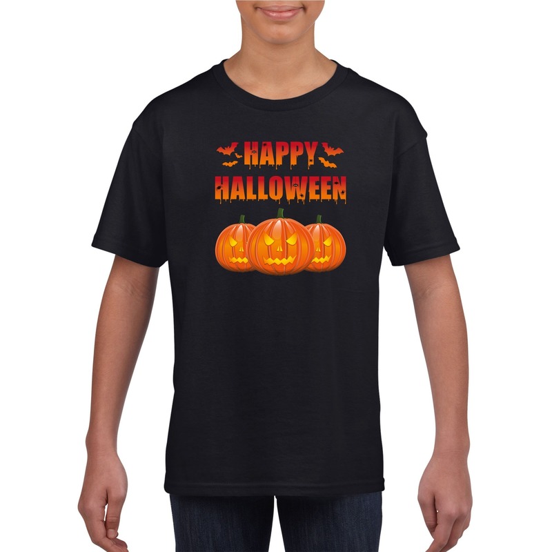 Happy Halloween t-shirt zwart kinderen