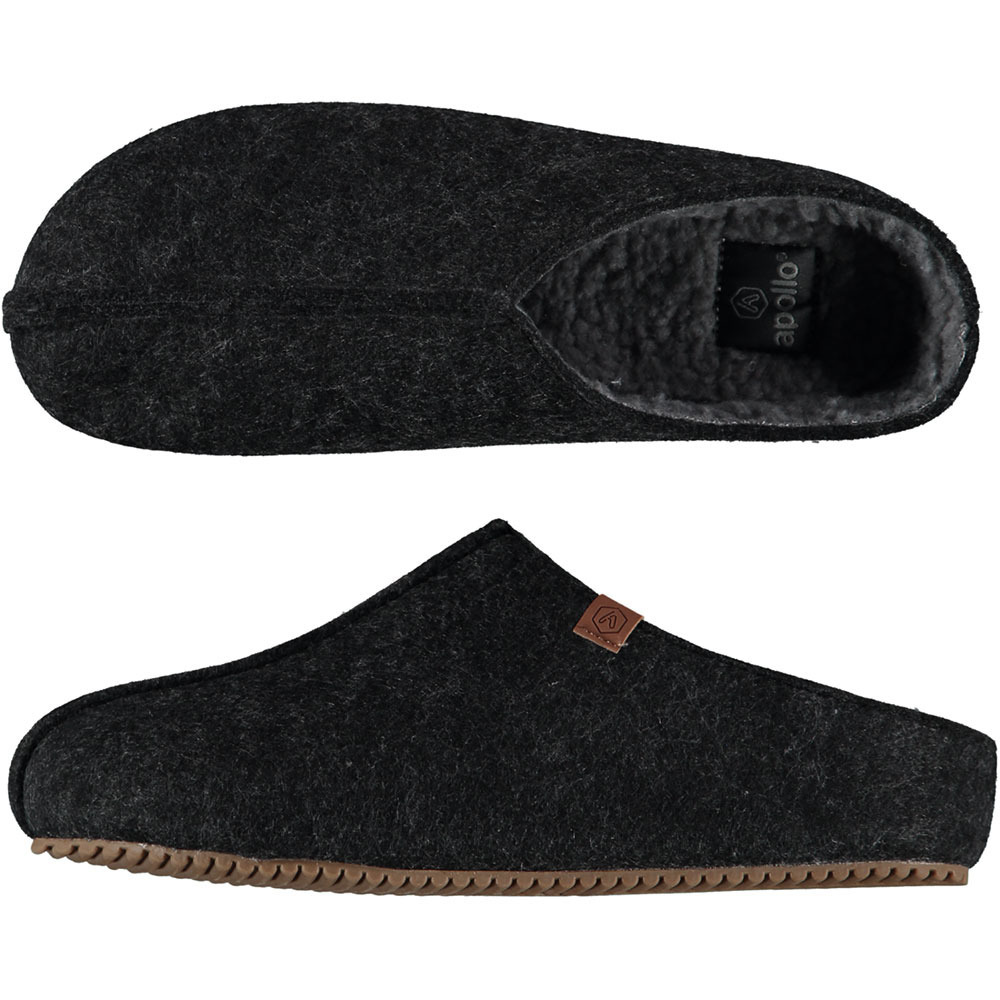 Heren instap slippers-pantoffels antraciet maat 41-42