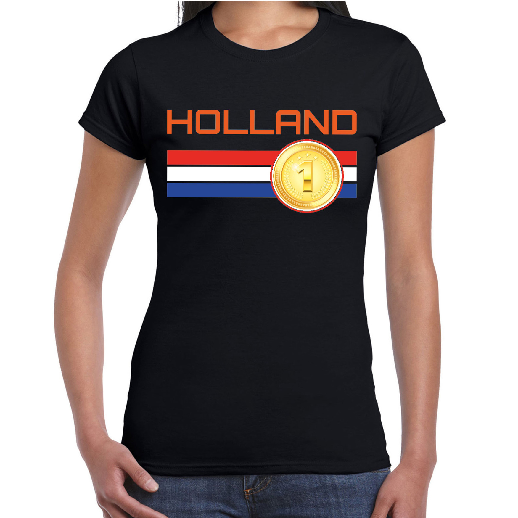 Holland landen t-shirt zwart dames
