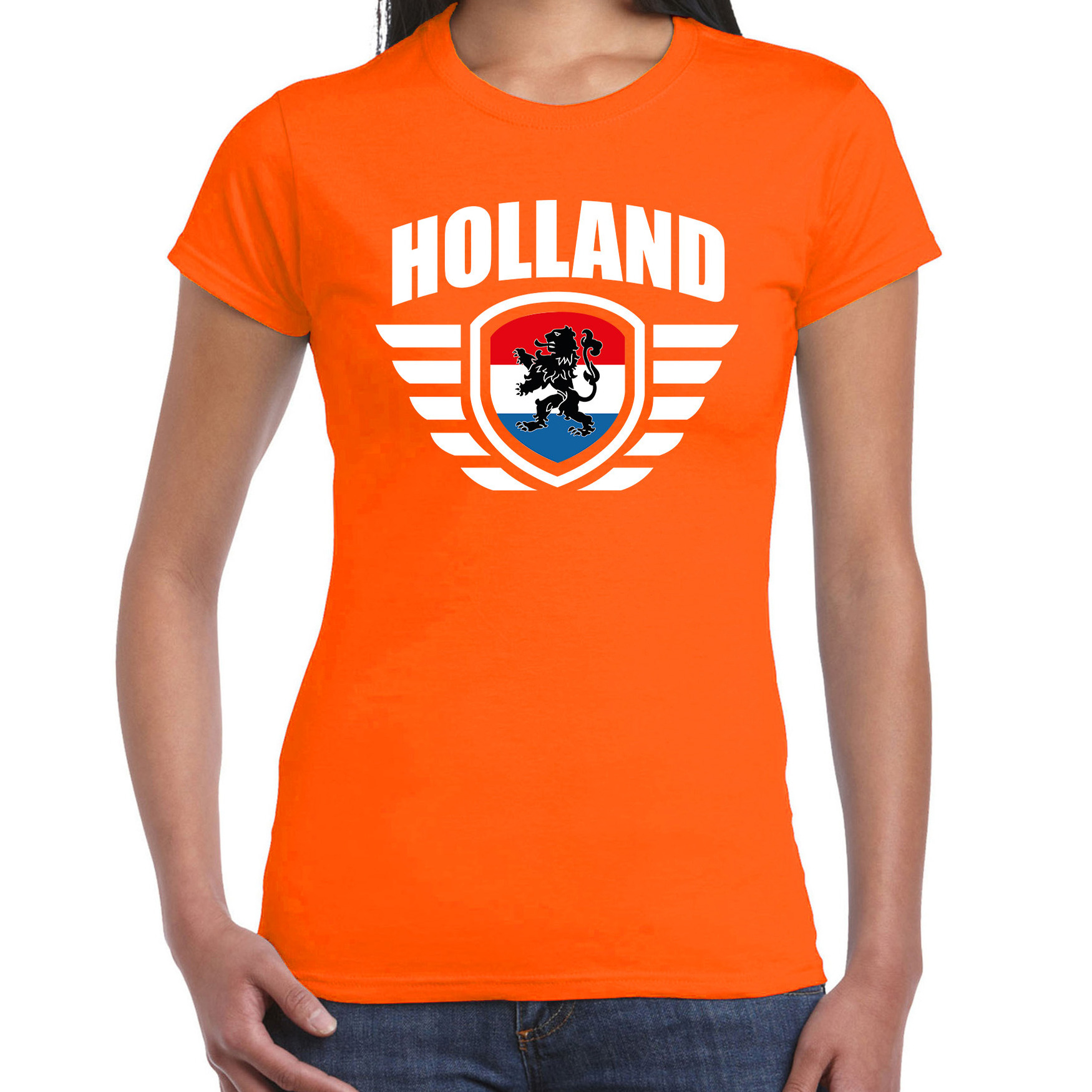 Holland landen-voetbal t-shirt oranje dames EK-WK voetbal