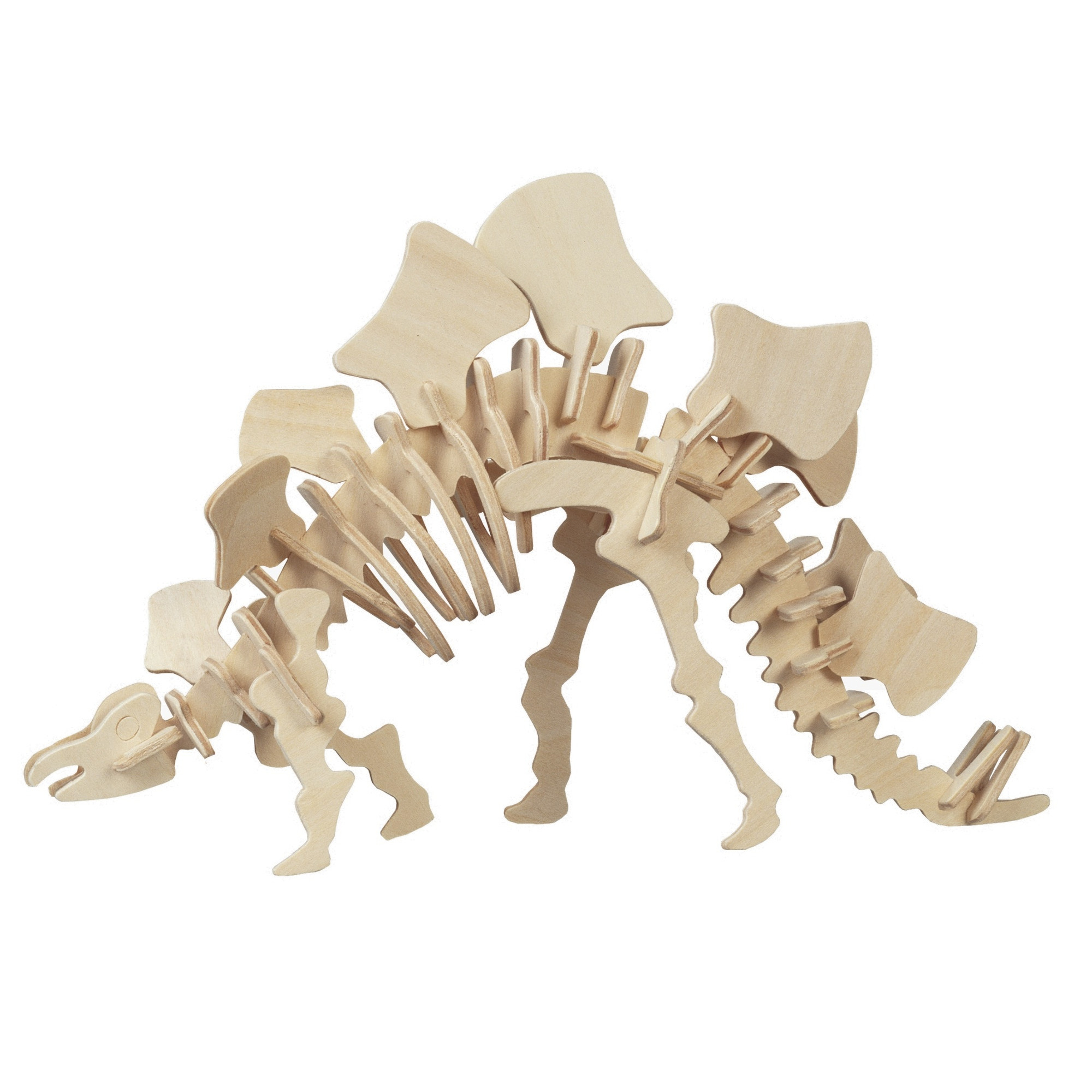 Houten 3D puzzel stegosaurus dinosaurus 23 cm
