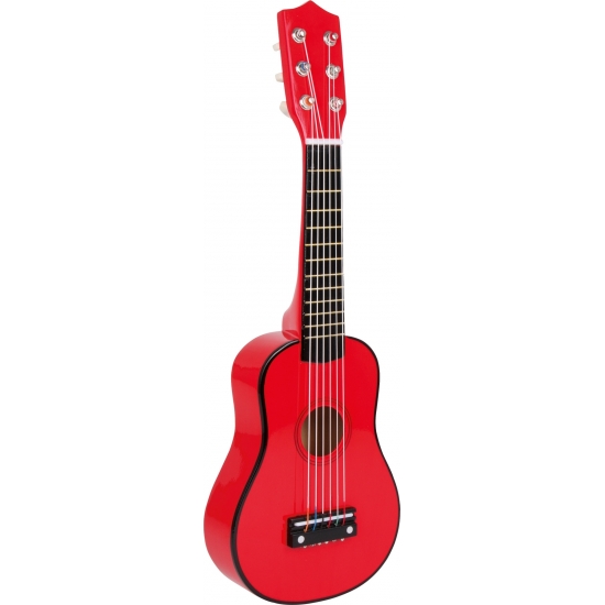 Houten gitaar 53 cm rood voor kinderen