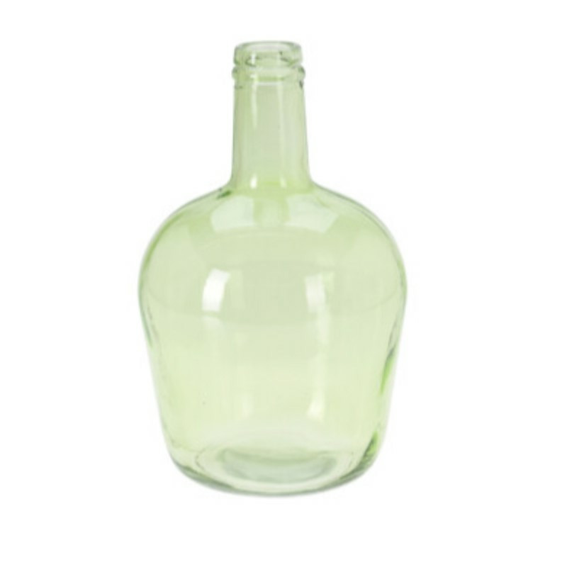 H&S Collection Bloemenvaas San Remo Gerecycled glas groen transparant D19 x H30 cm
