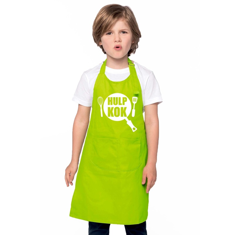 Hulpkok keukenschort lime groen kinderen