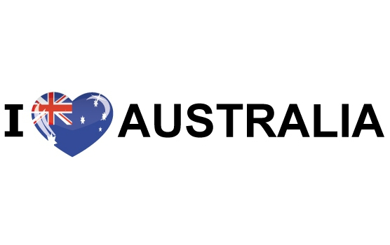 I Love Australia vlag sticker 19.6 cm