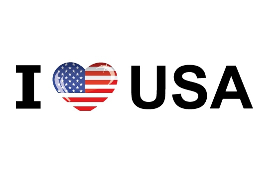 I Love USA vlag sticker 19.6 cm
