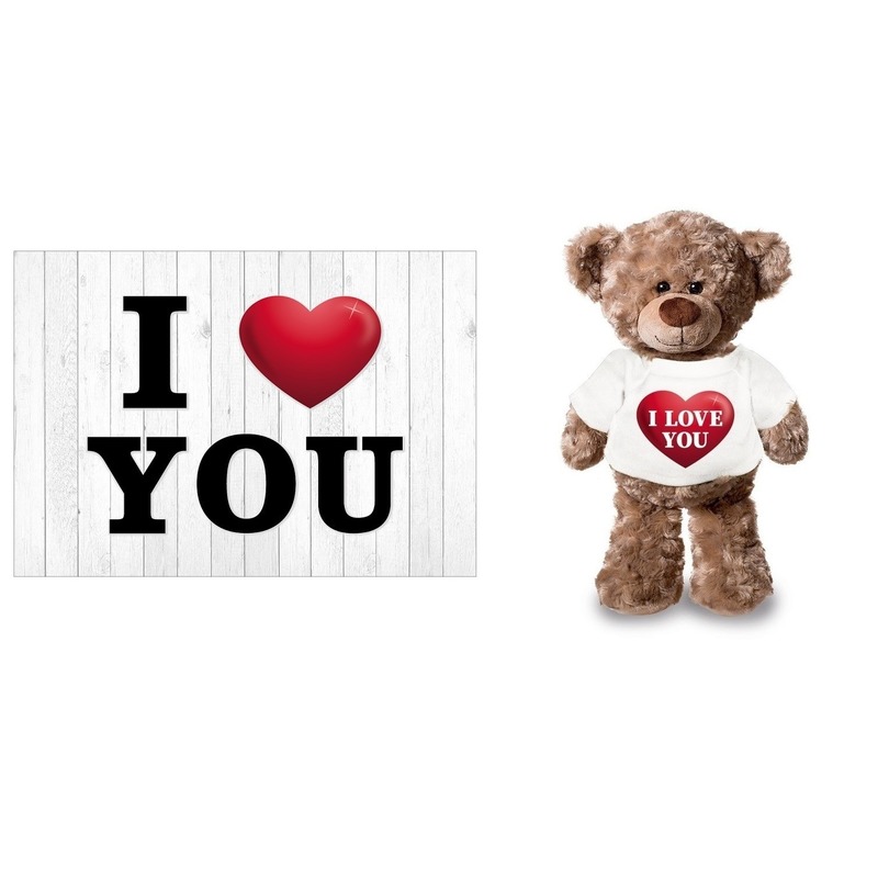 I Love You Valentijnskaart met I love you knuffelbeertje