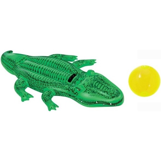 Intex opblaasbare krokodil 168 cm ride-on met gratis strandbal