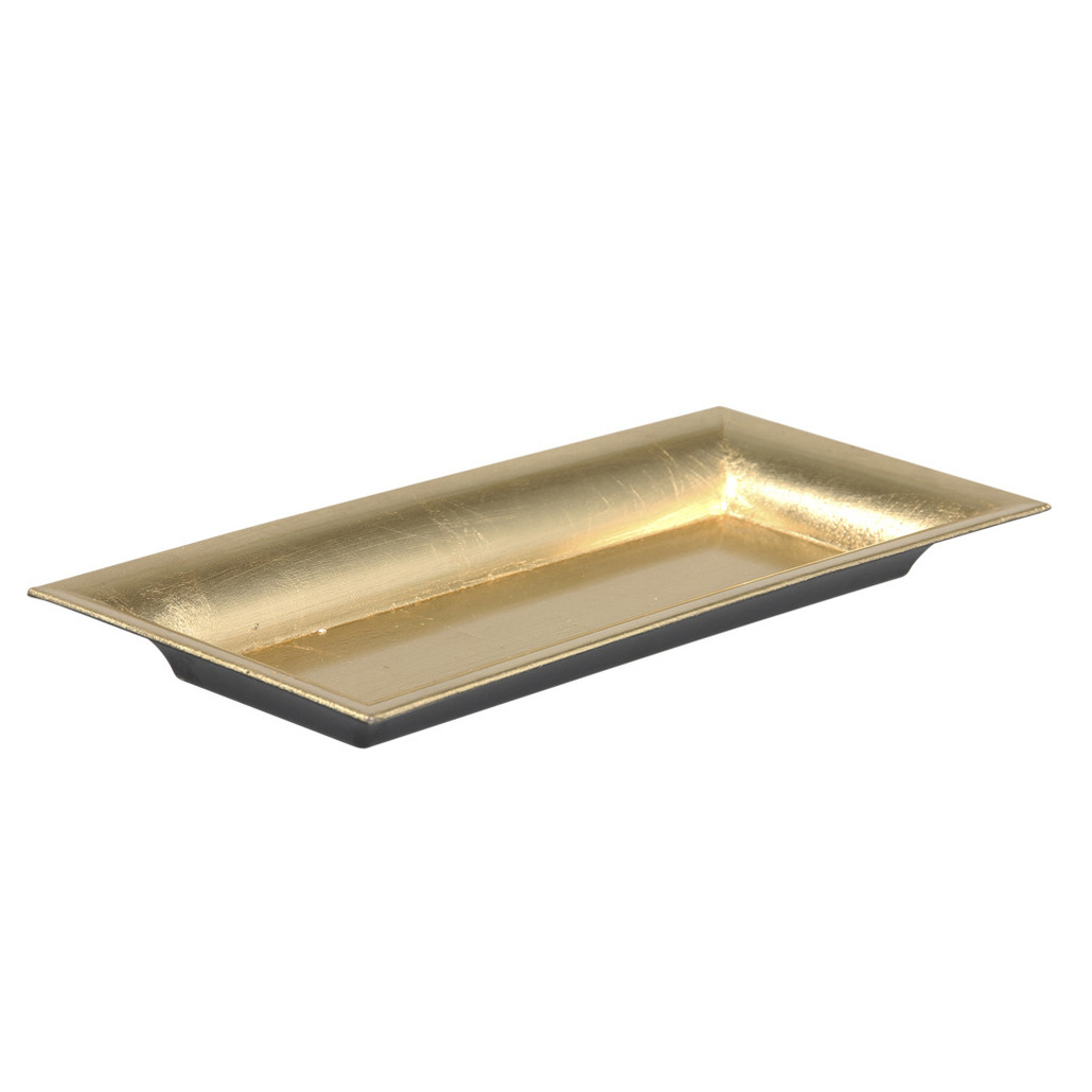 Kaarsenbord-plateau goud 28 x 12 cm kunststof rechthoekig