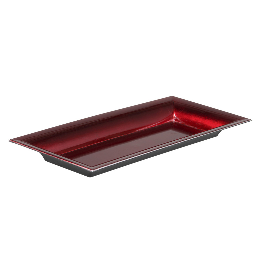 Kaarsenbord-plateau rood 28 x 12 cm kunststof rechthoekig
