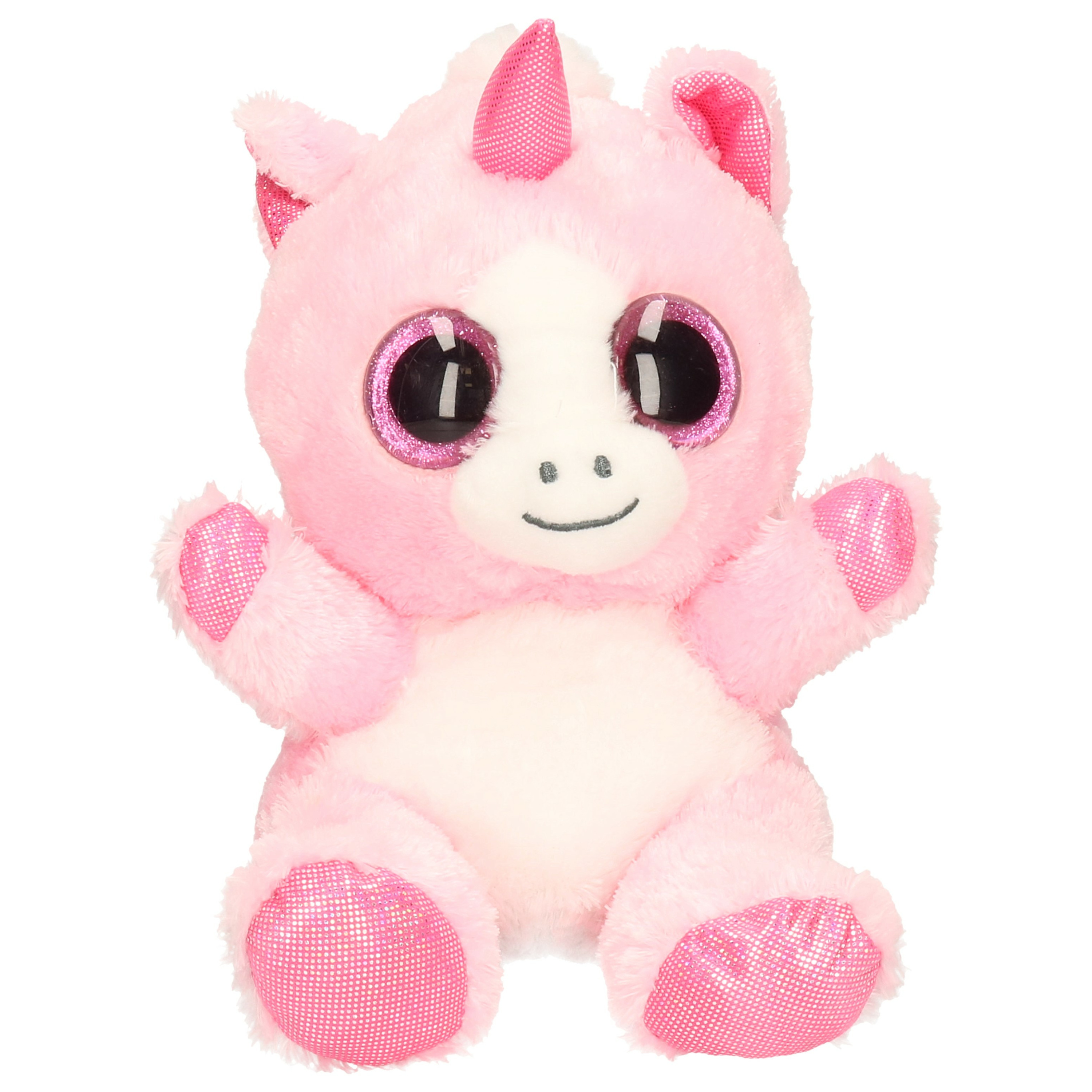 Keel Toys pluche eenhoorn knuffel roze-wit 25 cm