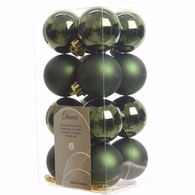 Kerst kerstballen groen mix 4 cm Ambiance Christmas 16 stuks
