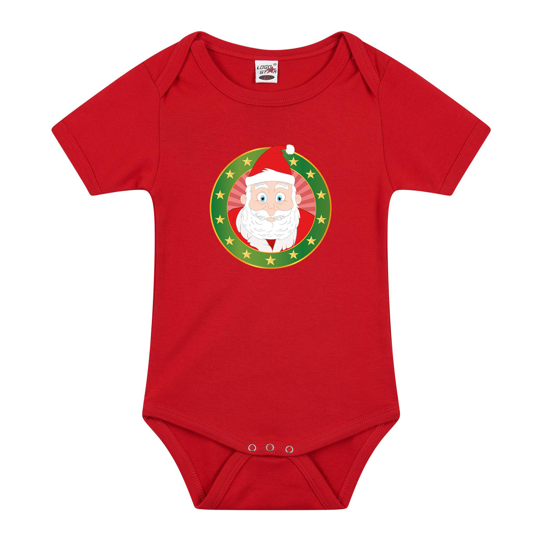 Kerst romper met Kerstman print rood voor babys