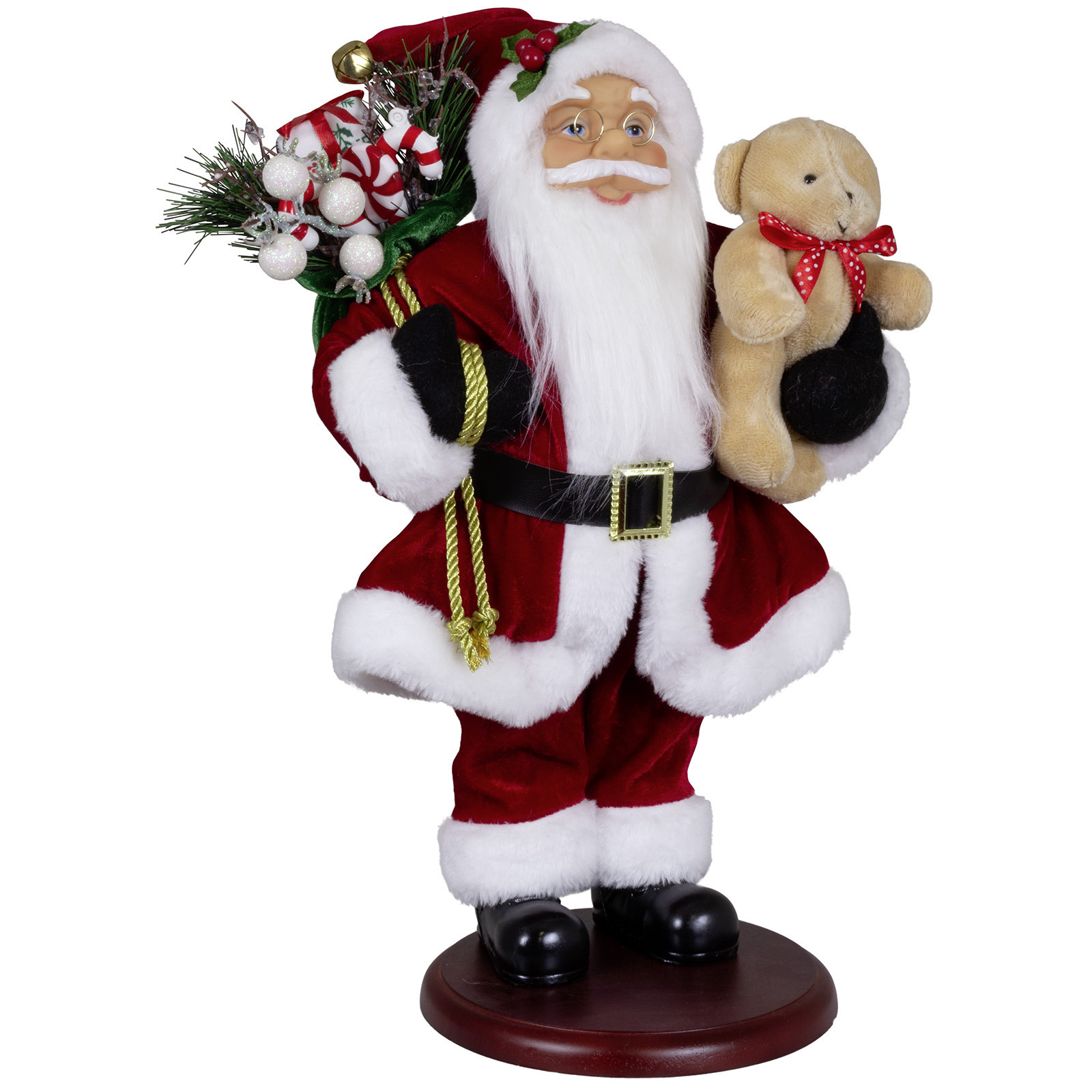 Kerstman pop Sander H45 cm rood staand op poot kerst beeld figuur