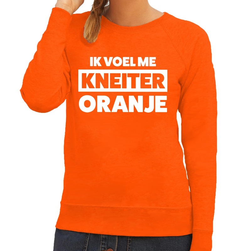 Kneiter oranje Koningsdag sweater dames