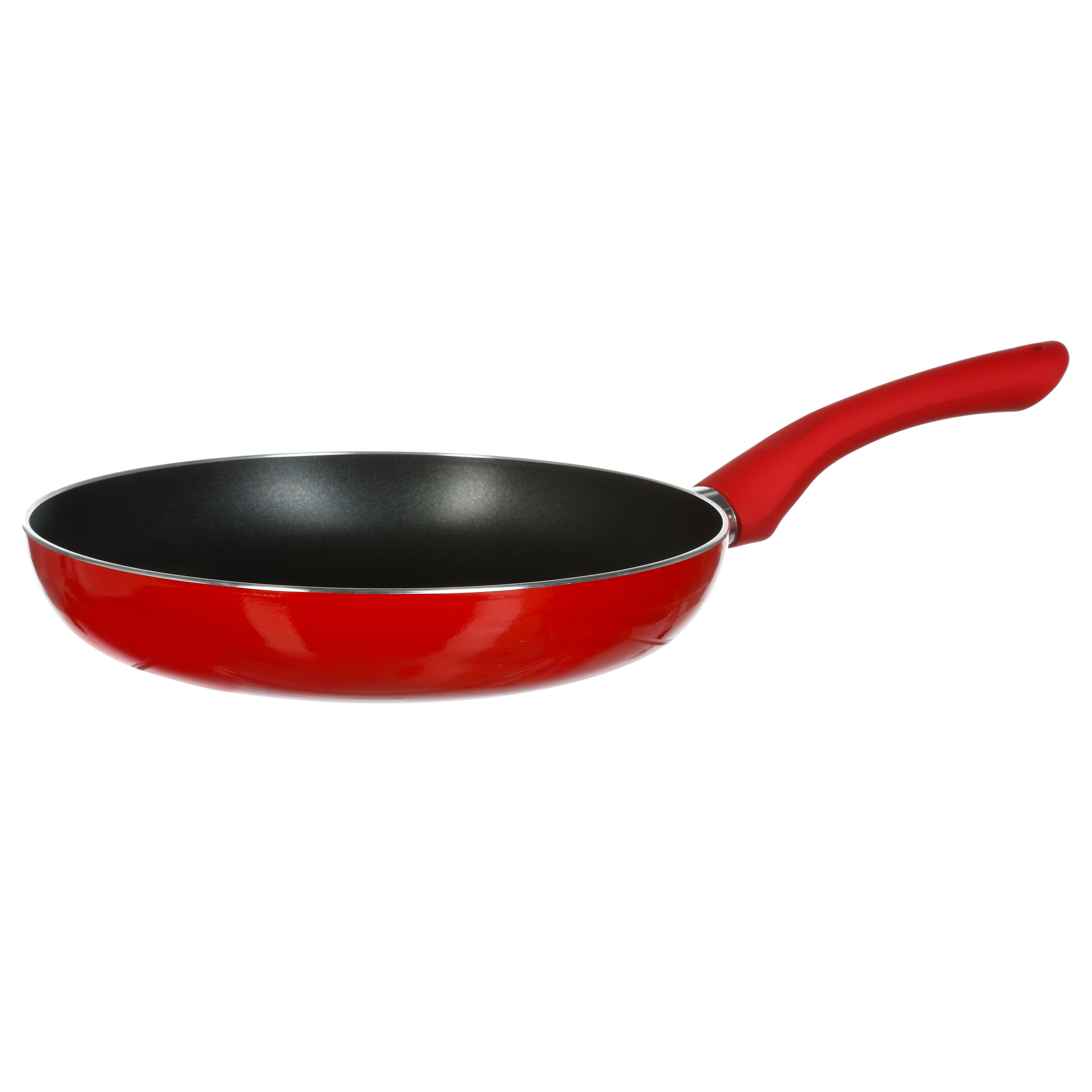 Koekenpan Alle kookplaten geschikt rood-zwart dia 24 cm