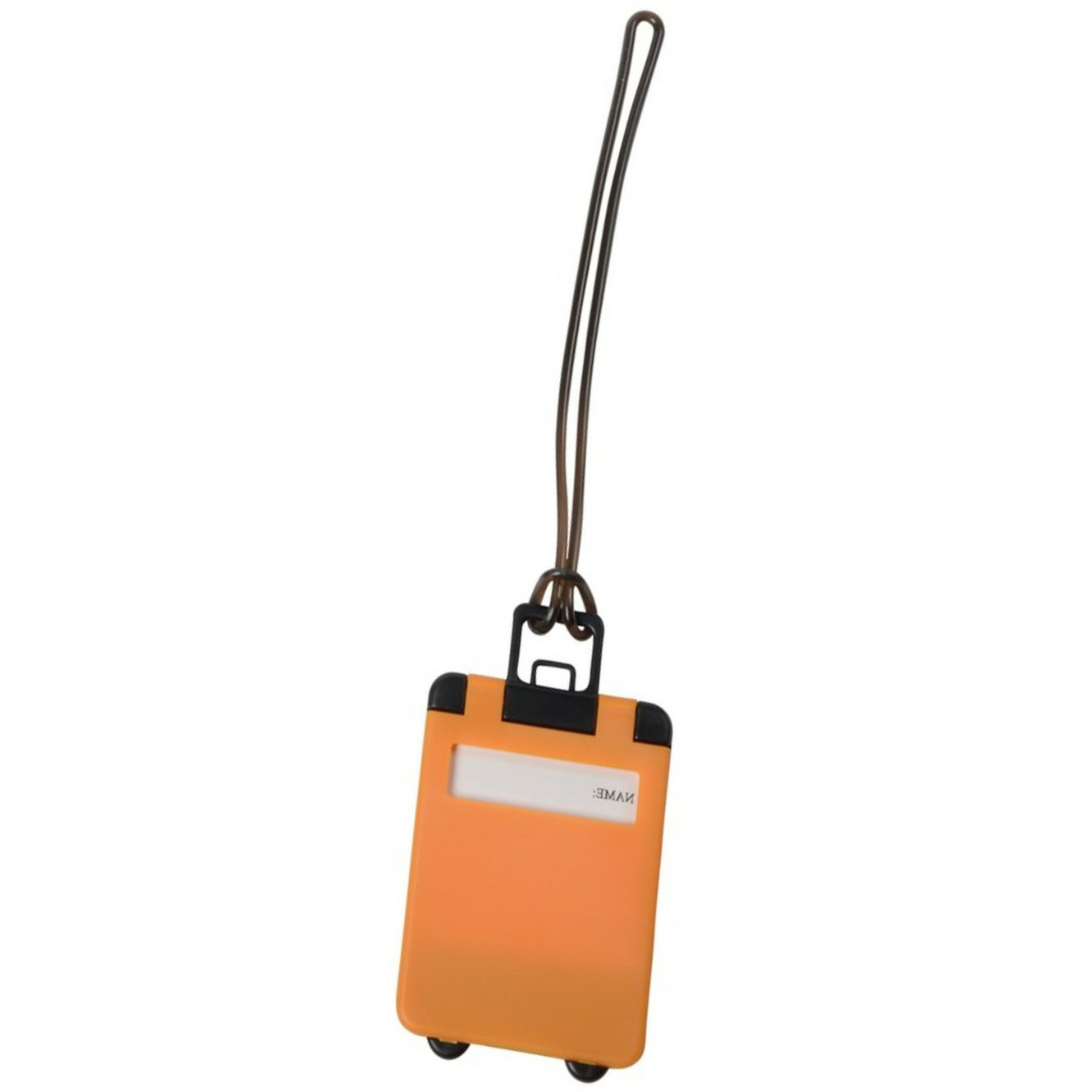 Kofferlabel Wanderlust oranje 9 x 5.5 cm reiskoffer-handbagage label