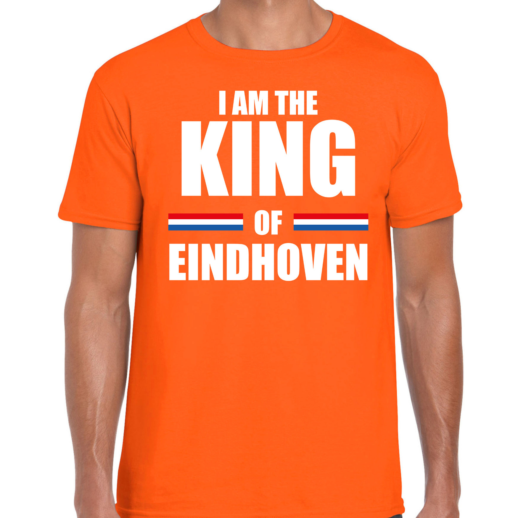 Koningsdag t-shirt I am the King of Eindhoven oranje voor heren