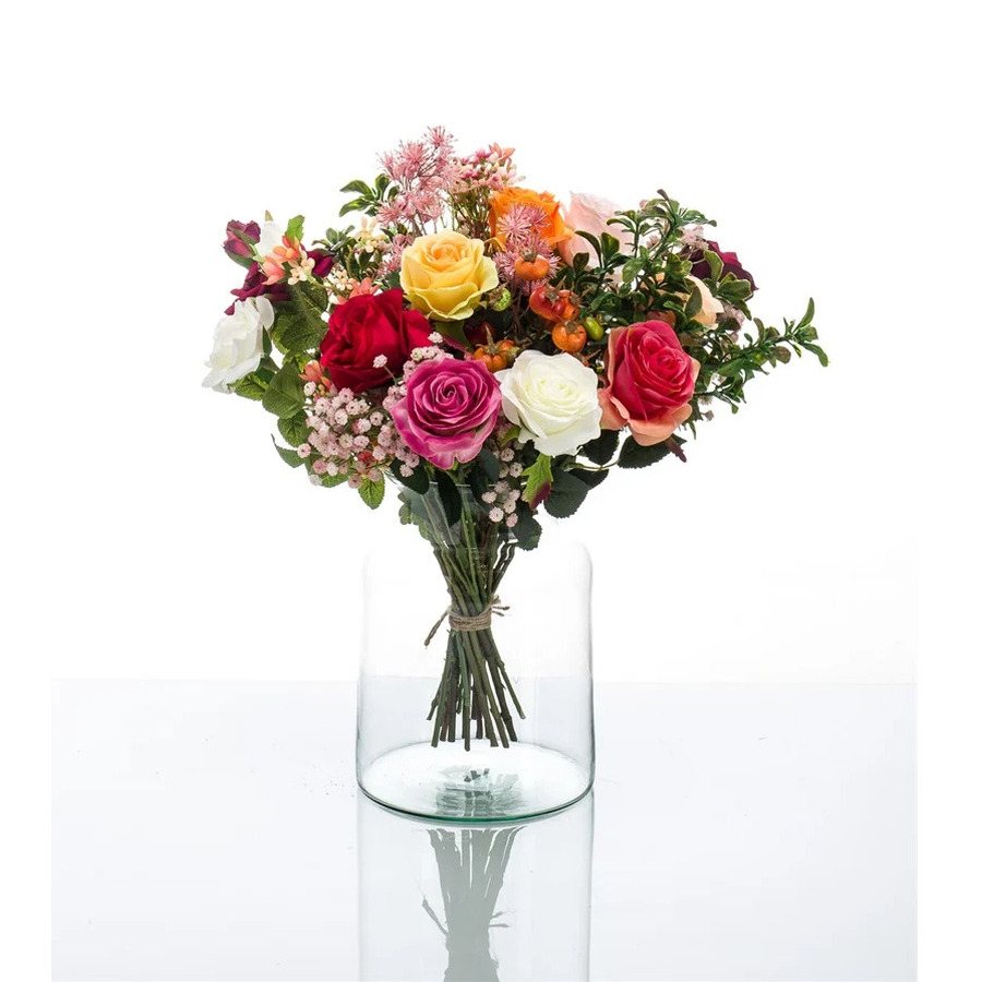 Kunstbloemen boeket rozen medium Classic Rose kunst zijdebloemen