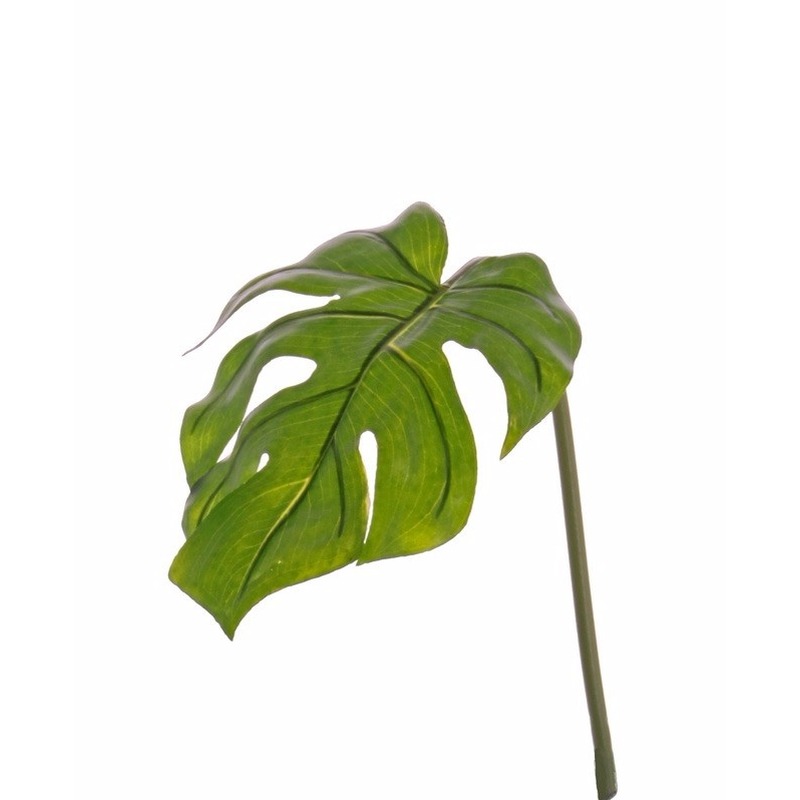 Kunstplant Monstera bladgroen tak 55 cm
