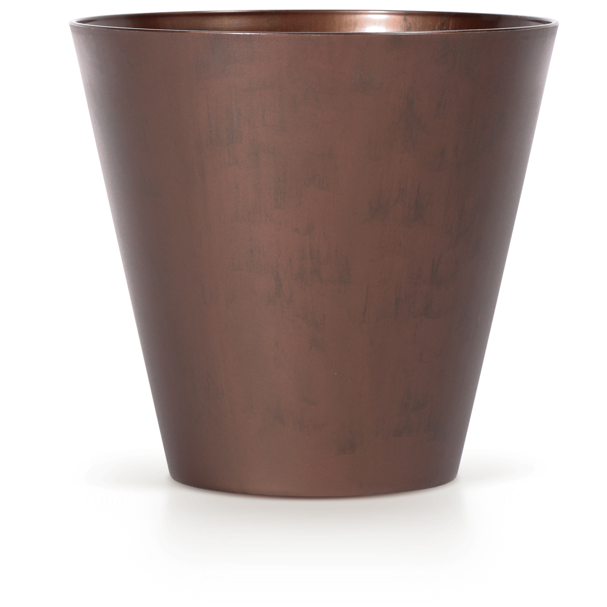 Kunststof bloempot-plantenpot 25 cm cortenstaal look-brons