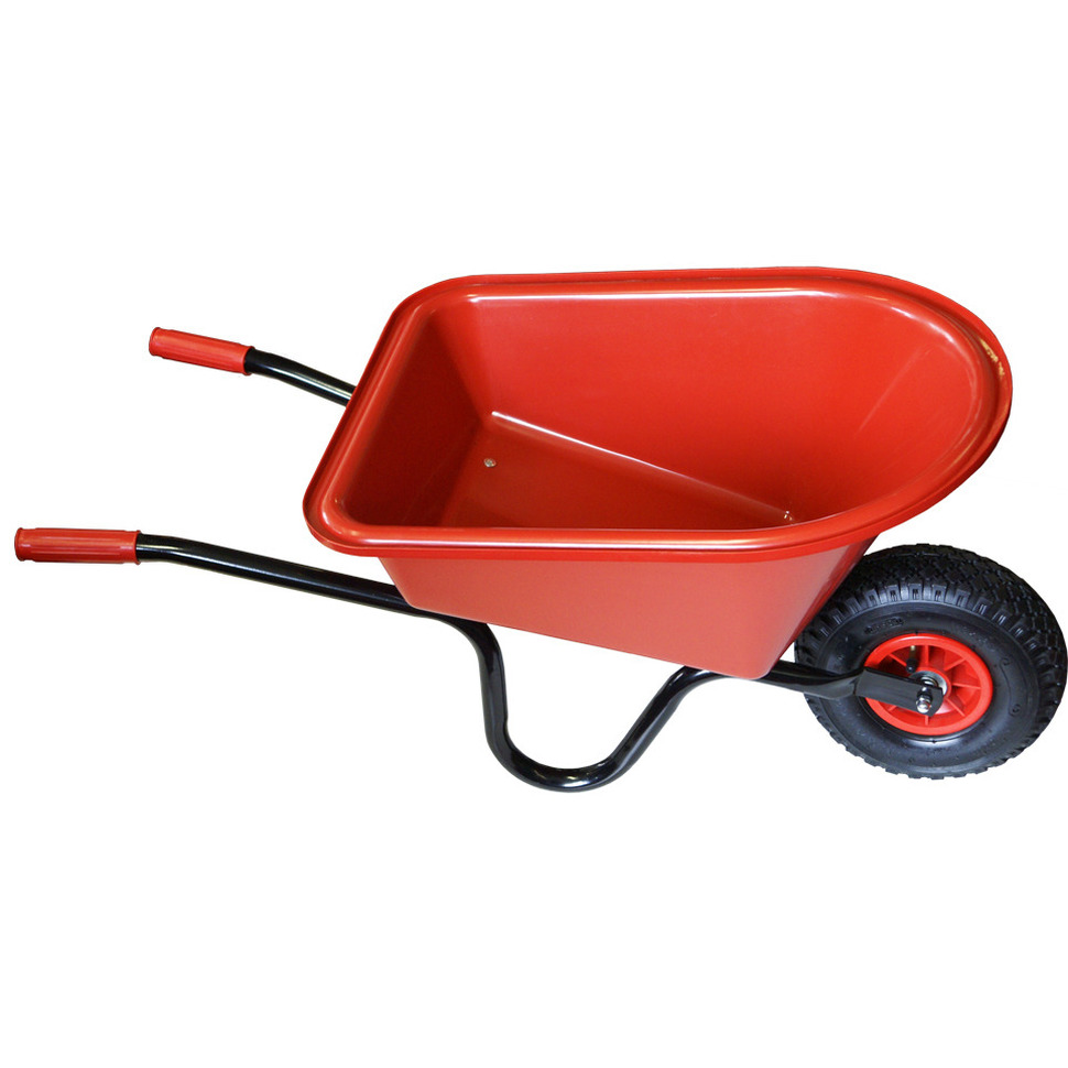 Kunststof-metalen speelgoed kruiwagen rood 60 cm voor kinderen