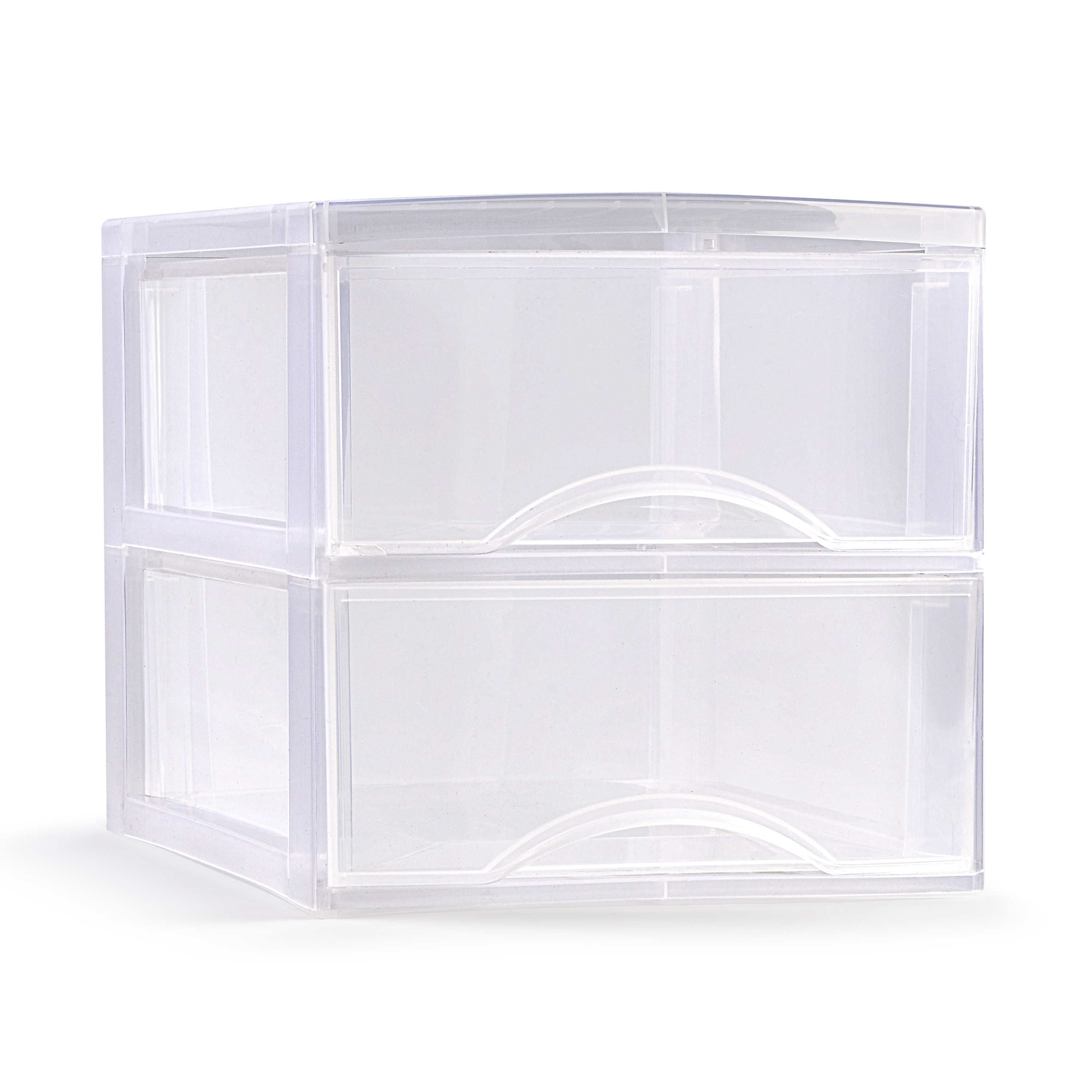 Ladeblokje-bureau organizer met 2x lades transparant L26 x B36 x H25 cm plastic