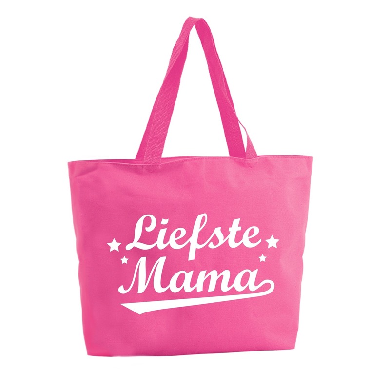 Liefste Mama shopper tas fuchsia roze 47 cm