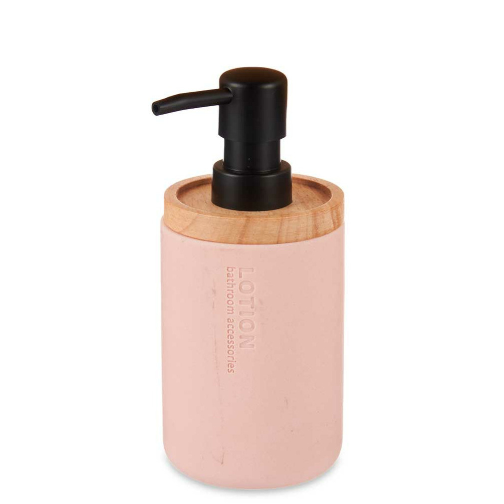 Luxe zeeppompje-dispenser Lotions mat roze polyresin 18 x 8 cm 300 ml