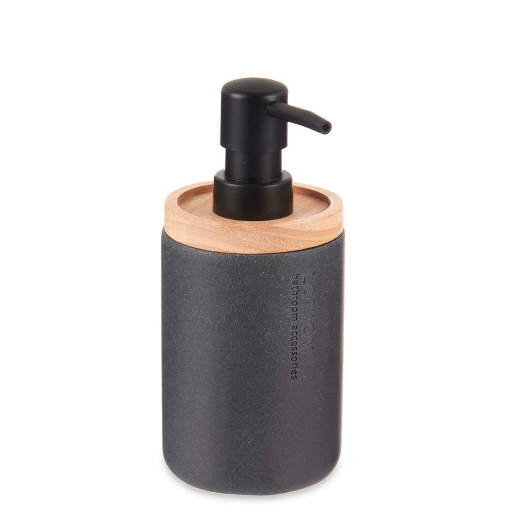 Luxe zeeppompje-dispenser Lotions mat zwart polyresin 18 x 8 cm 300 ml