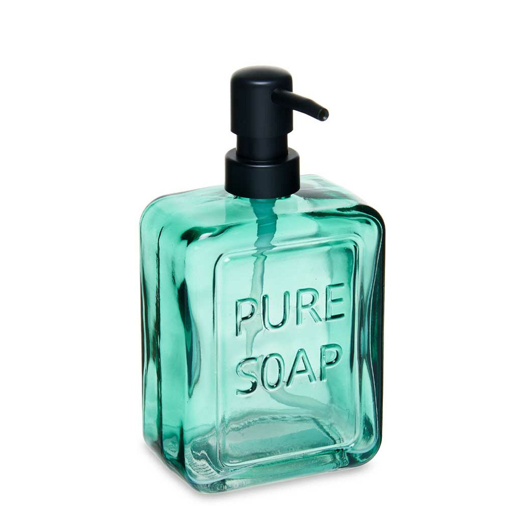 Luxe zeeppompje-dispenser PURE groen transparant glas 18 x 10 cm 570 ml