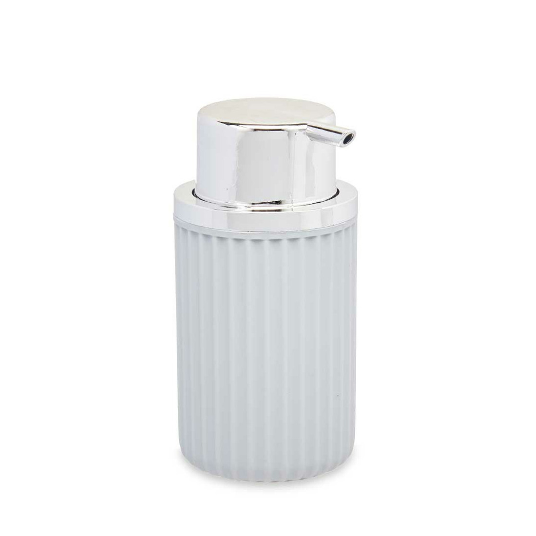 Luxe zeeppompje-dispenser Roma lichtgrijs-zilver kunststof 8 x 15 cm 420 ml