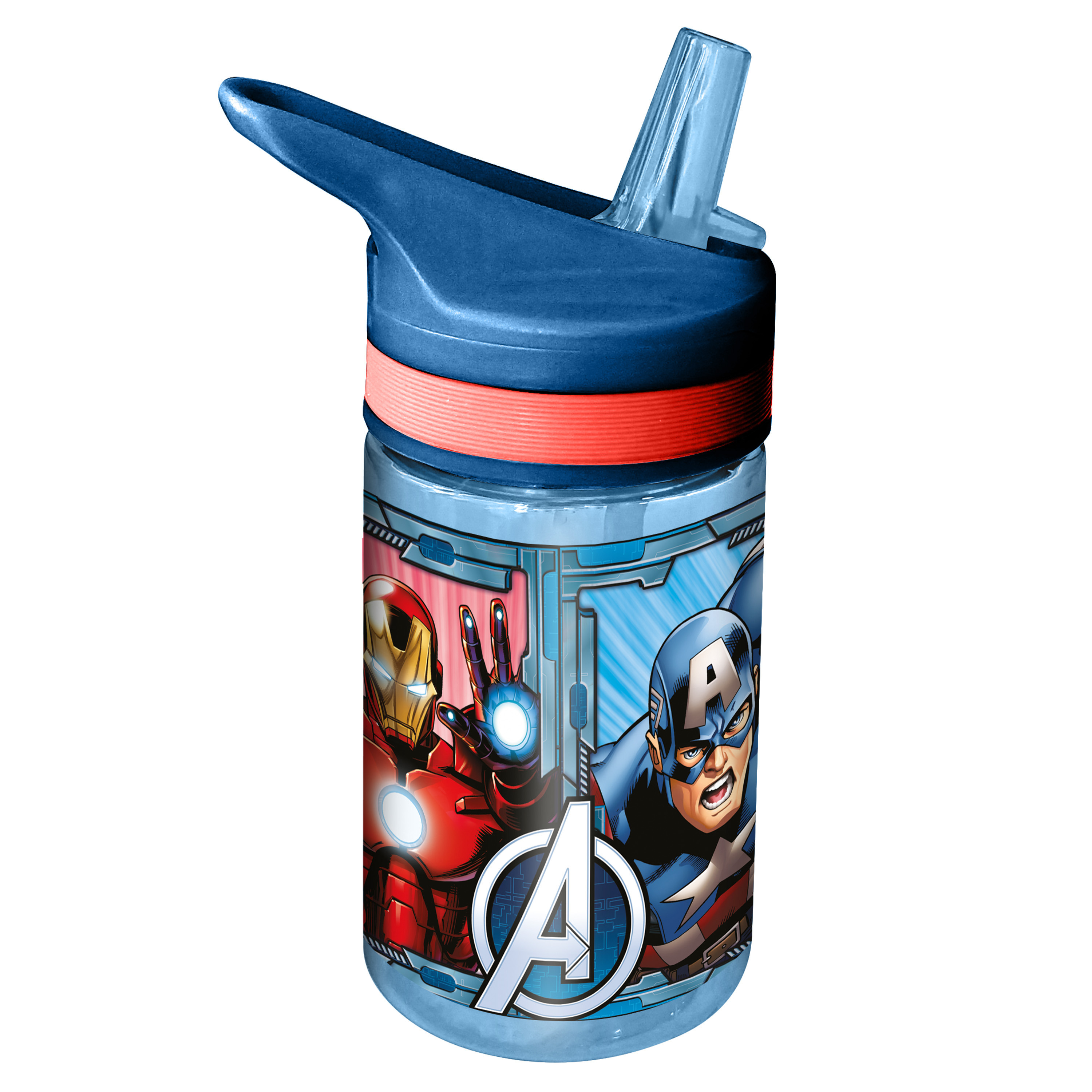 Marvel Avengers drinkfles-drinkbeker-bidon met drinktuitje blauw kunststof 400 ml