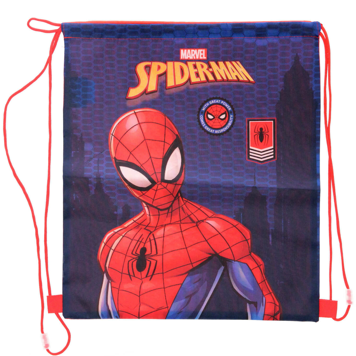 Marvel Spiderman gymtas-rugzak-rugtas voor kinderen blauw-rood polyester 40 x 35 cm