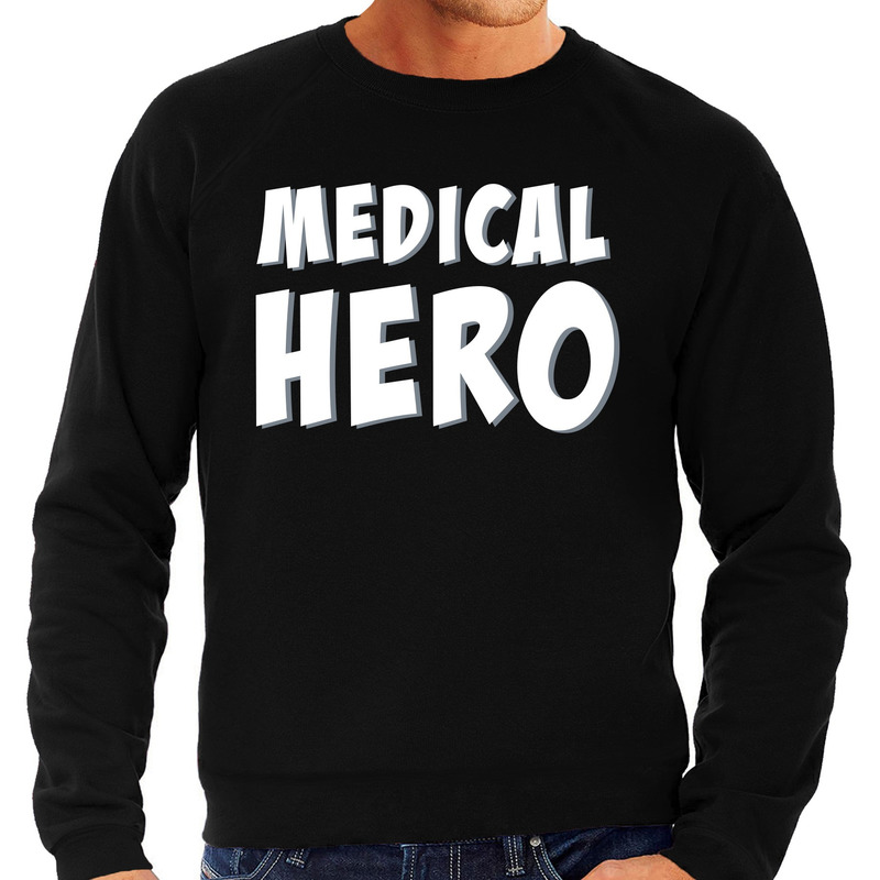 Medical hero-zorgpersoneel cadeau sweater zwart voor heren