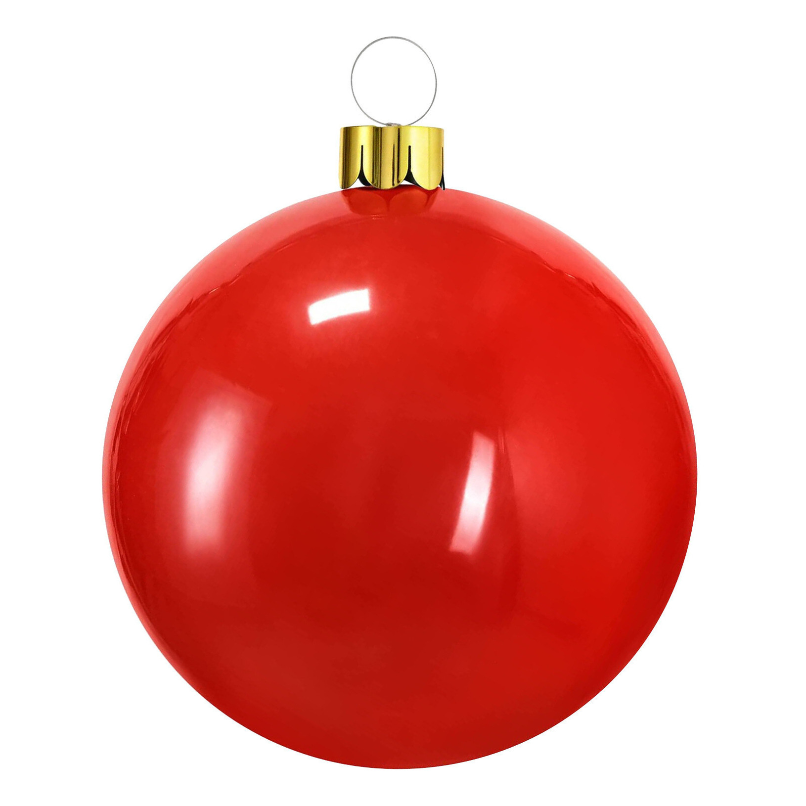 Mega grote decoratie kerstbal 45 cm rood opblaasbaar