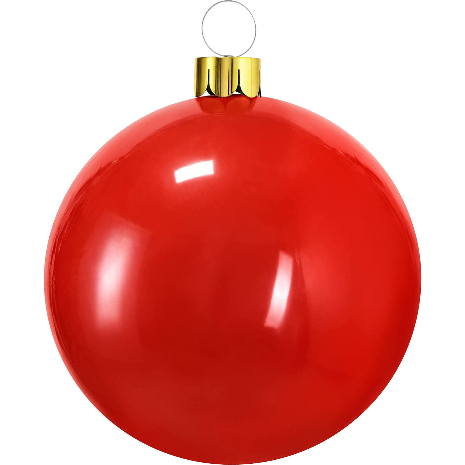 Mega grote decoratie kerstbal 65 cm rood opblaasbaar