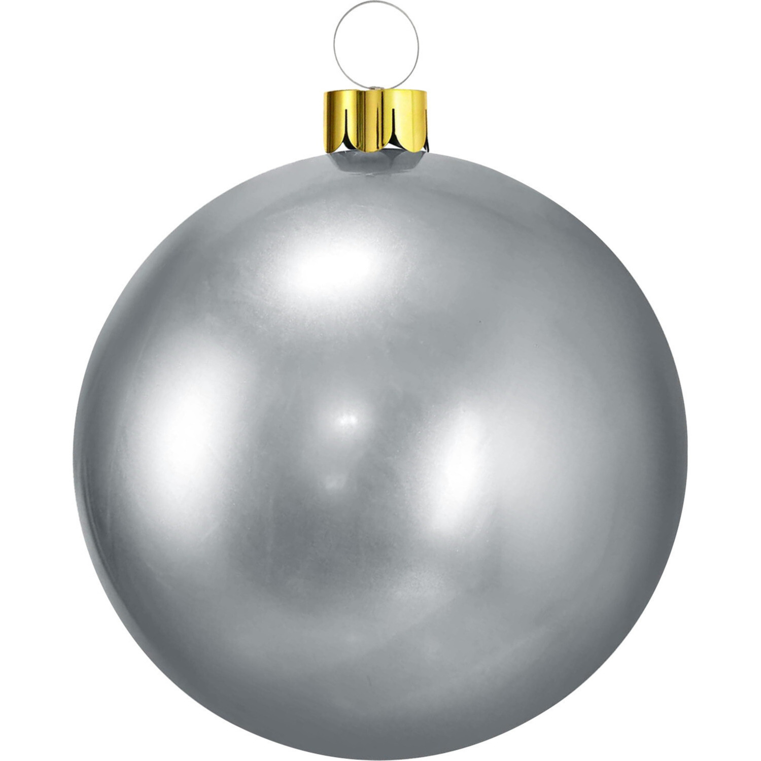 Mega grote decoratie kerstbal 65 cm zilver opblaasbaar