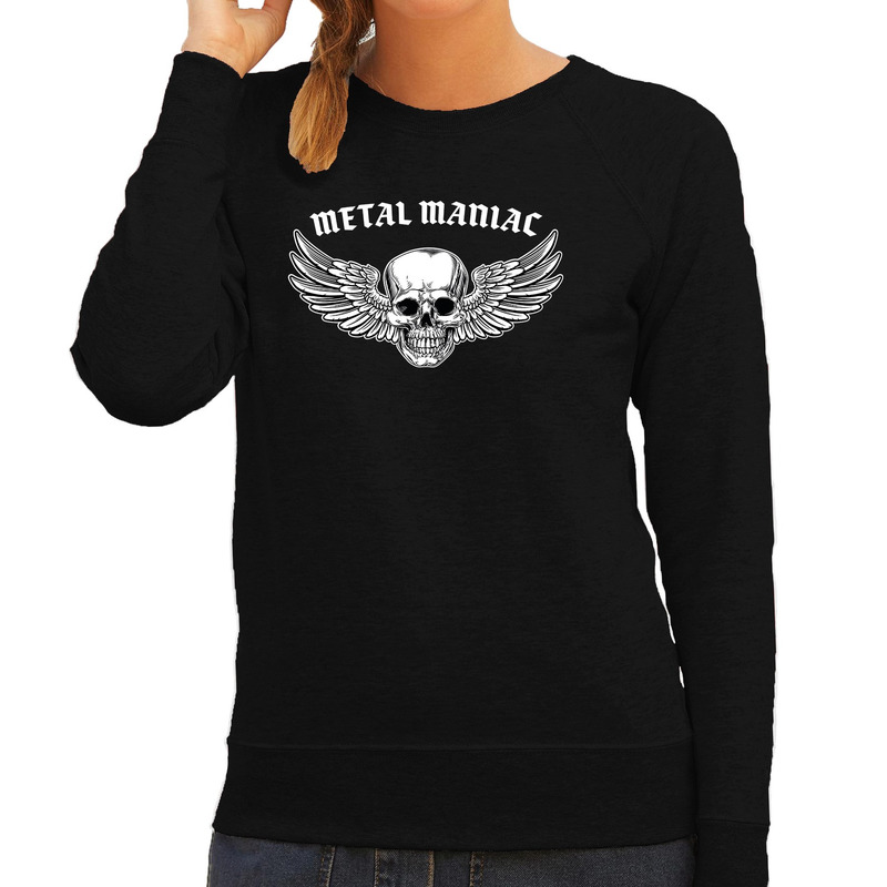 Metal Maniac fashion sweater rock-punker zwart voor dames