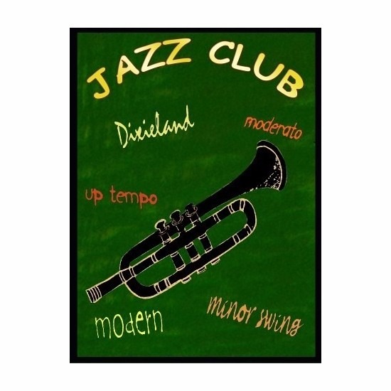Metalen muurplaatje Jazz Club 30 x 40 cm
