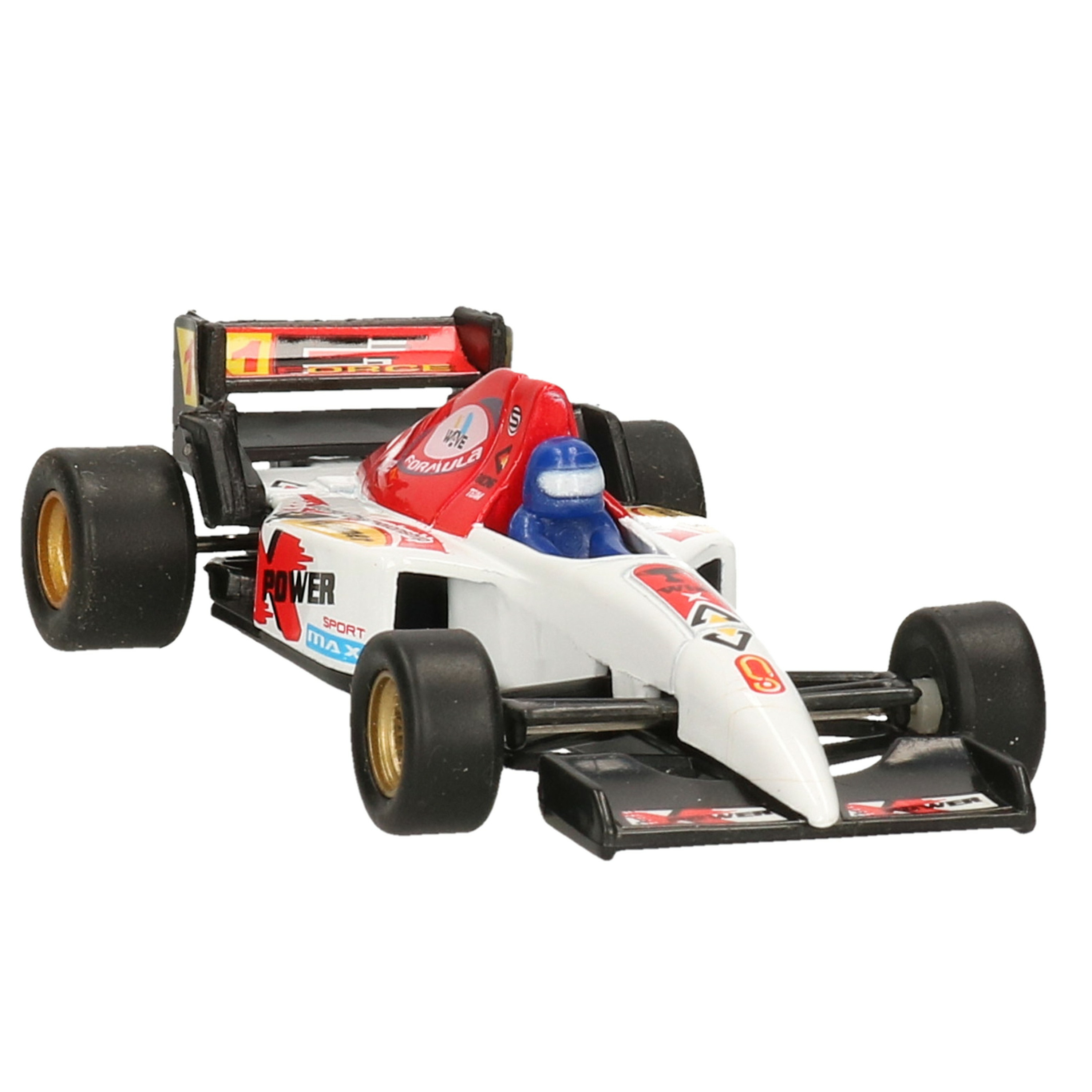 Modelauto Formule 1 wagen wit 10 cm