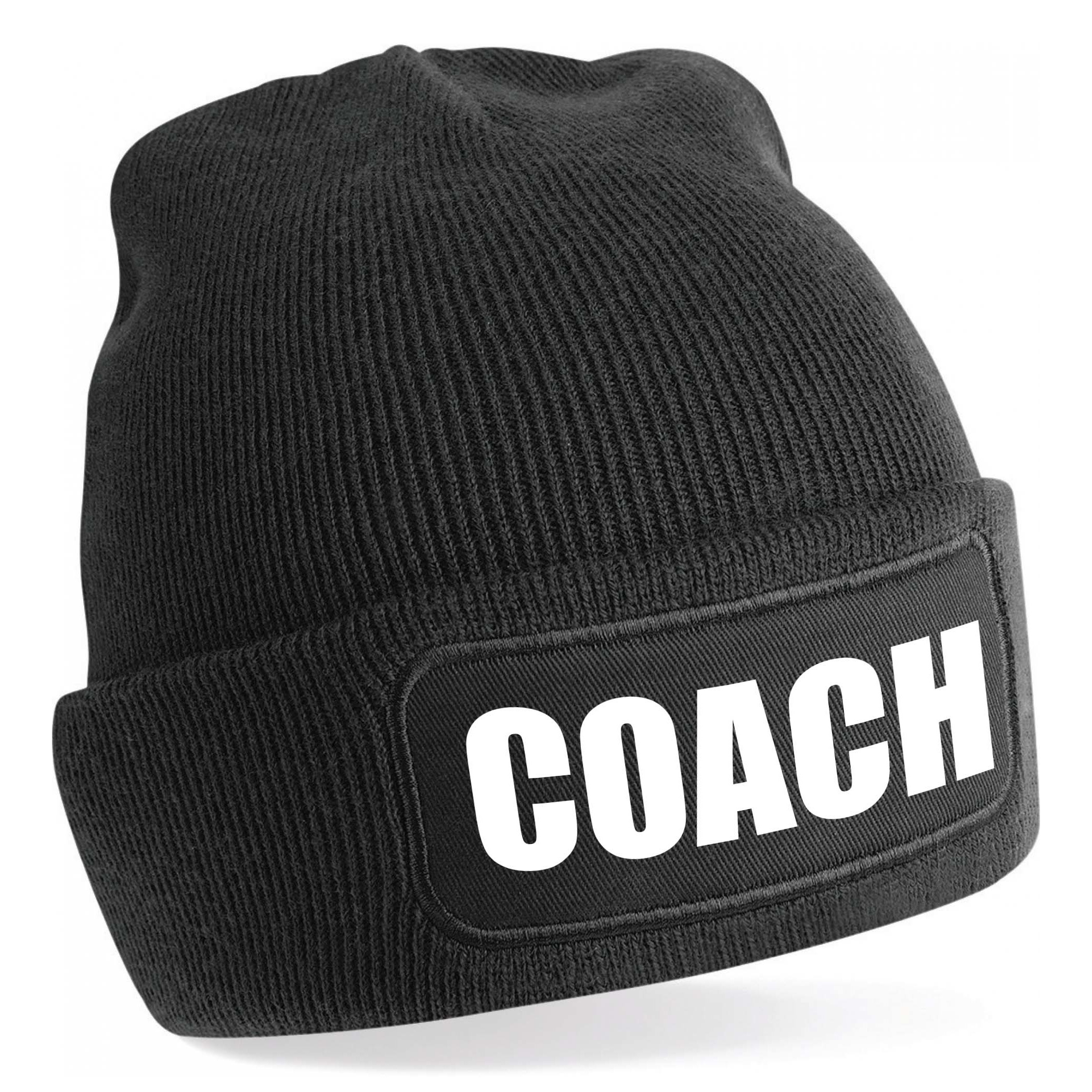 Muts coach zwart voor volwassenen Cadeau trainer- coach wintermuts