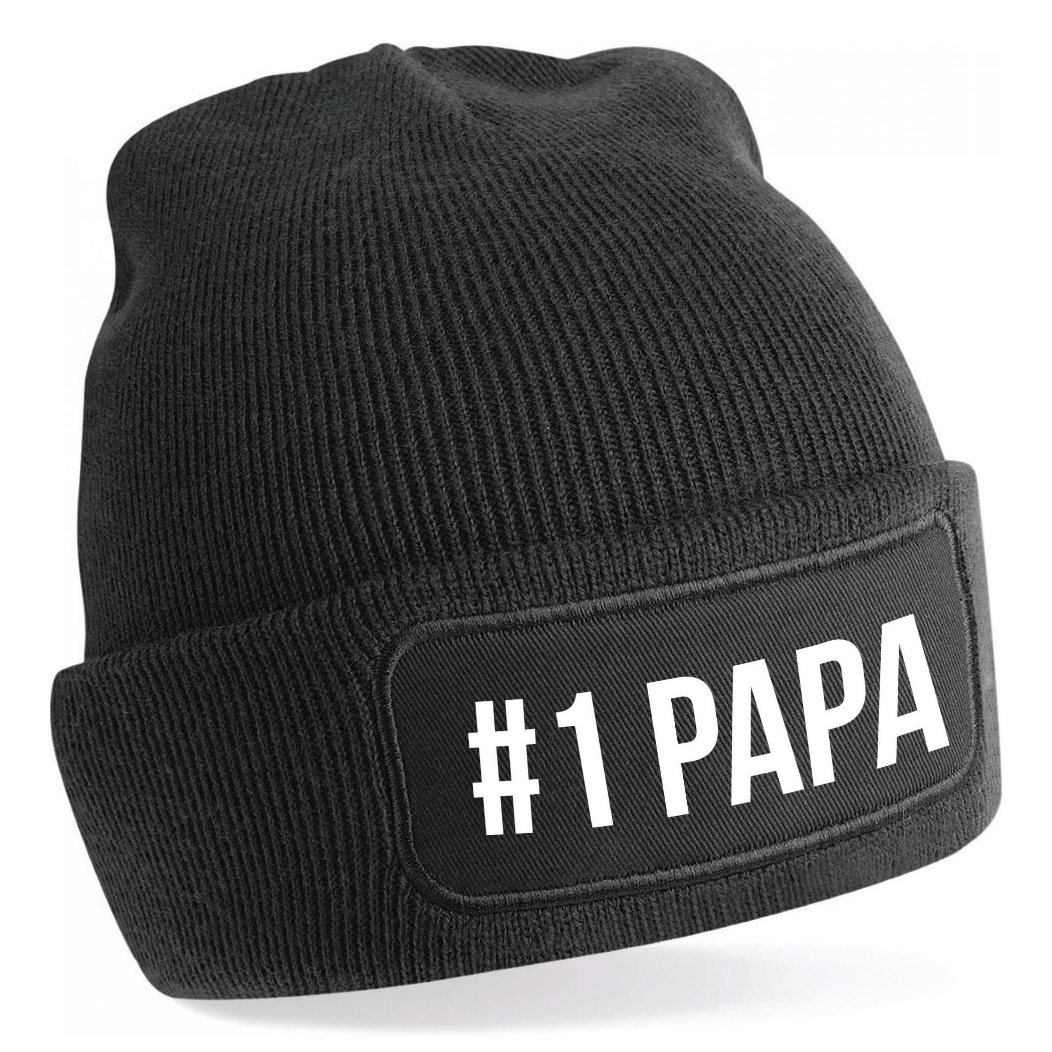 Muts nummer 1 papa zwart voor heren Winter cadeau papa- vader