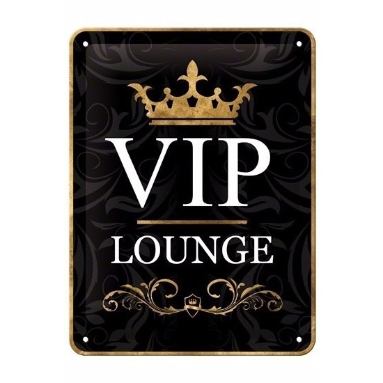 Muurdecoratie VIP Lounge bordje 15 x 20 cm